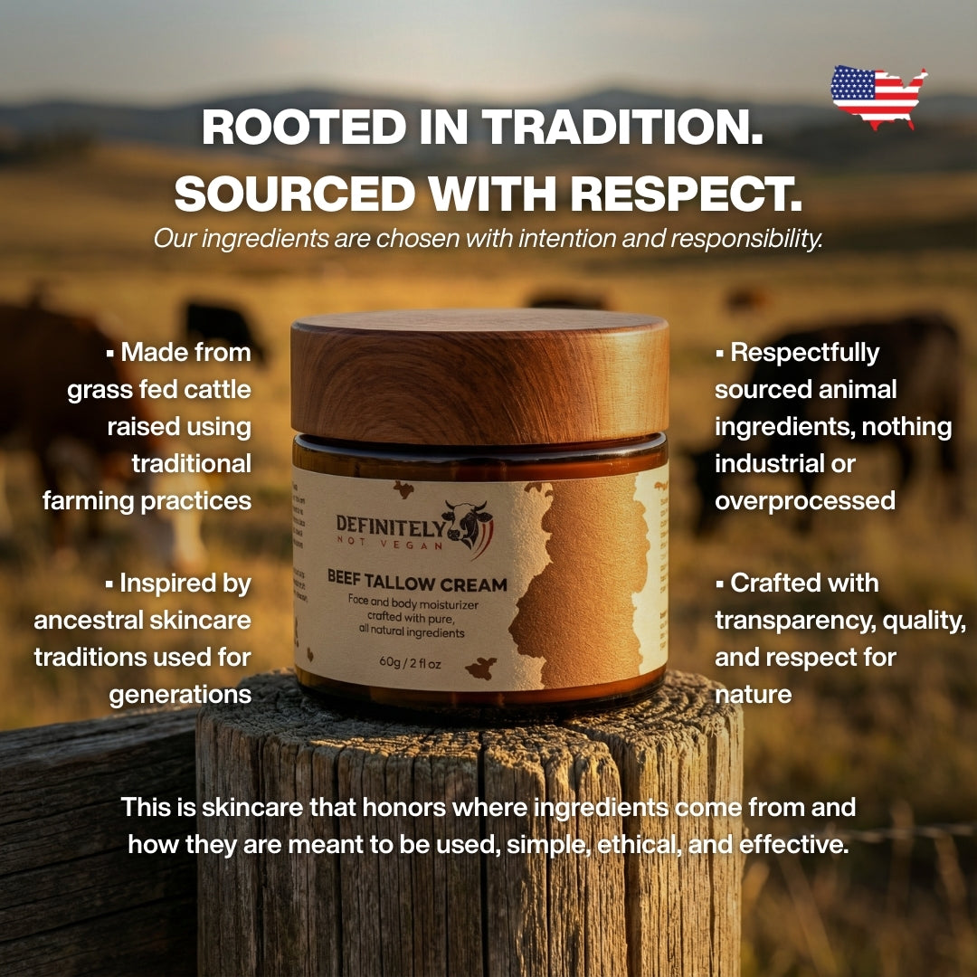 Beef Tallow Face & Body Cream with Collagen, Manuka Honey & Emu Oil