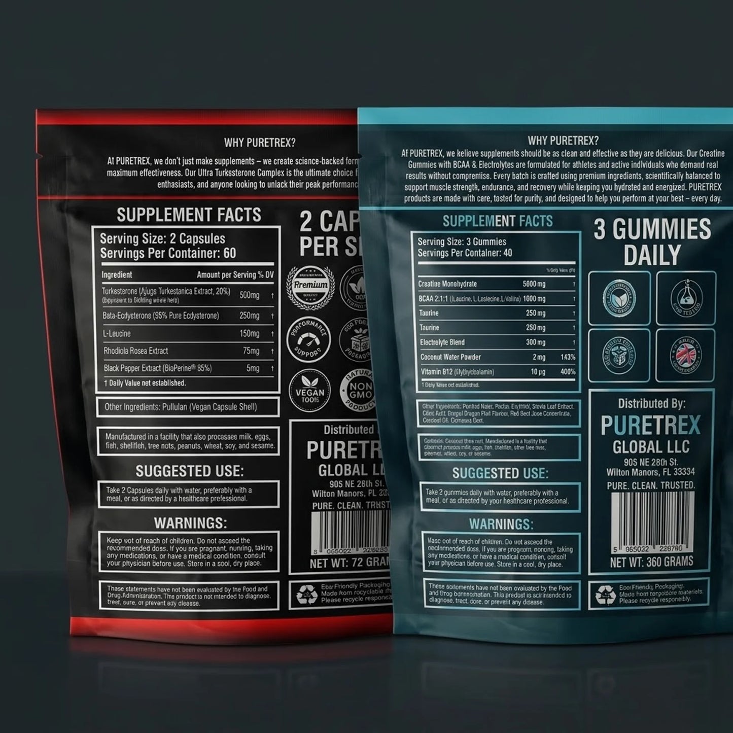 Performance Stack Bundle – Turkesterone 5000mg + Creatine Gummies 5g | Puretrex