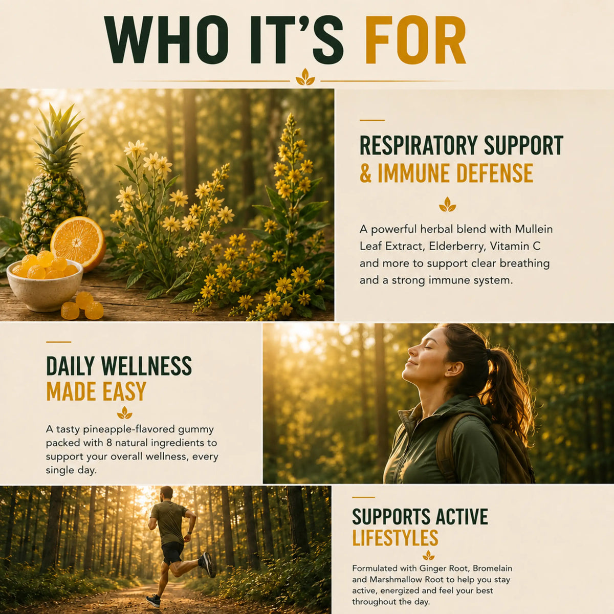 8-in-1 Mullein Gummies – Lung & Immune Support Formula