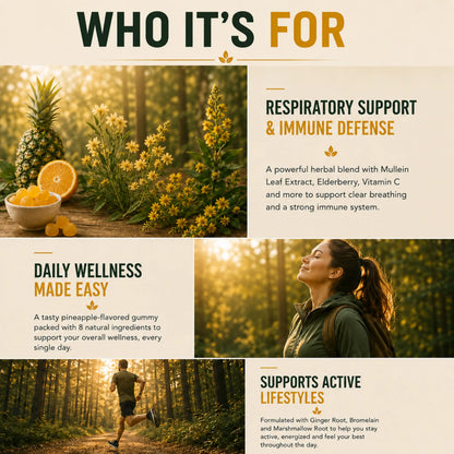 8-in-1 Mullein Gummies – Lung & Immune Support Formula