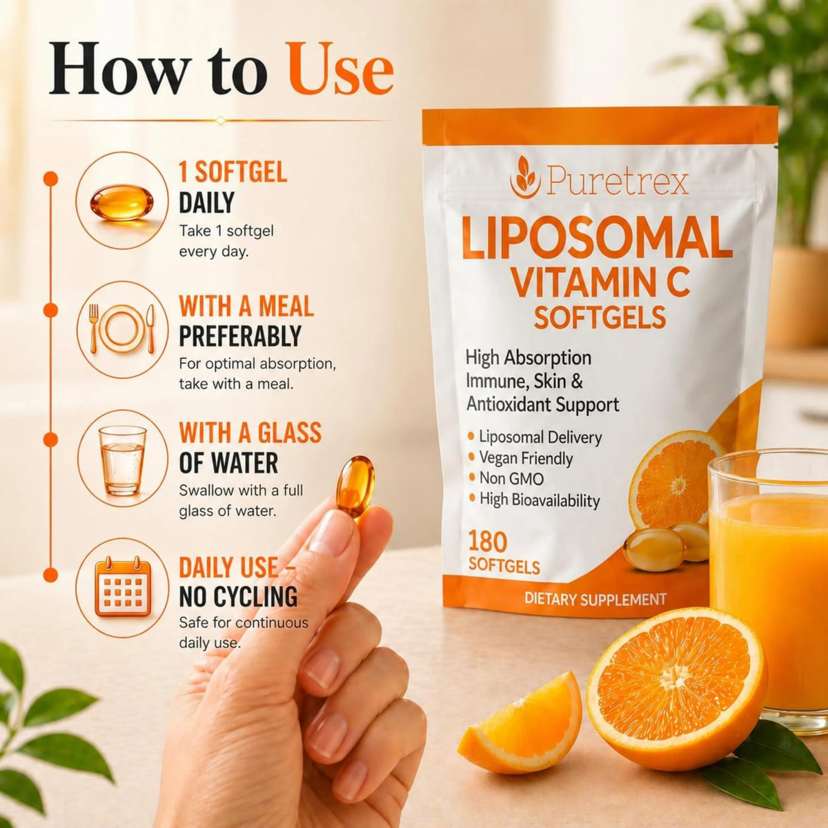 Liposomal Vitamin C Softgels – 1000mg High Absorption Formula