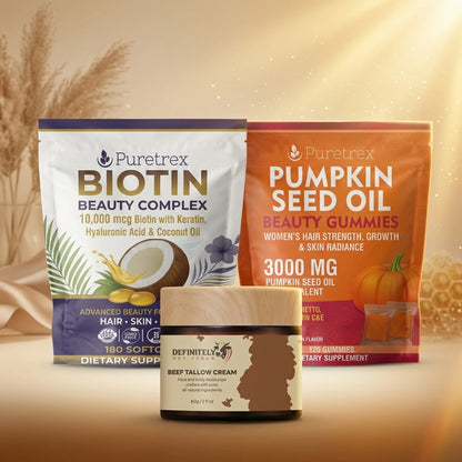 Inside-Out Beauty Bundle — Biotin Complex + Pumpkin Gummies + Tallow Cream