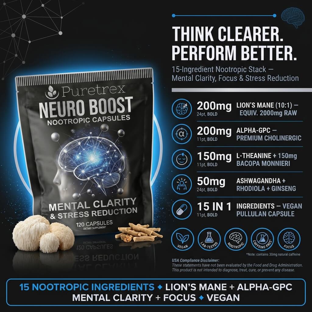 Neuro Boost Clarity Complex – Lion’s Mane & Botanical Blend Capsules