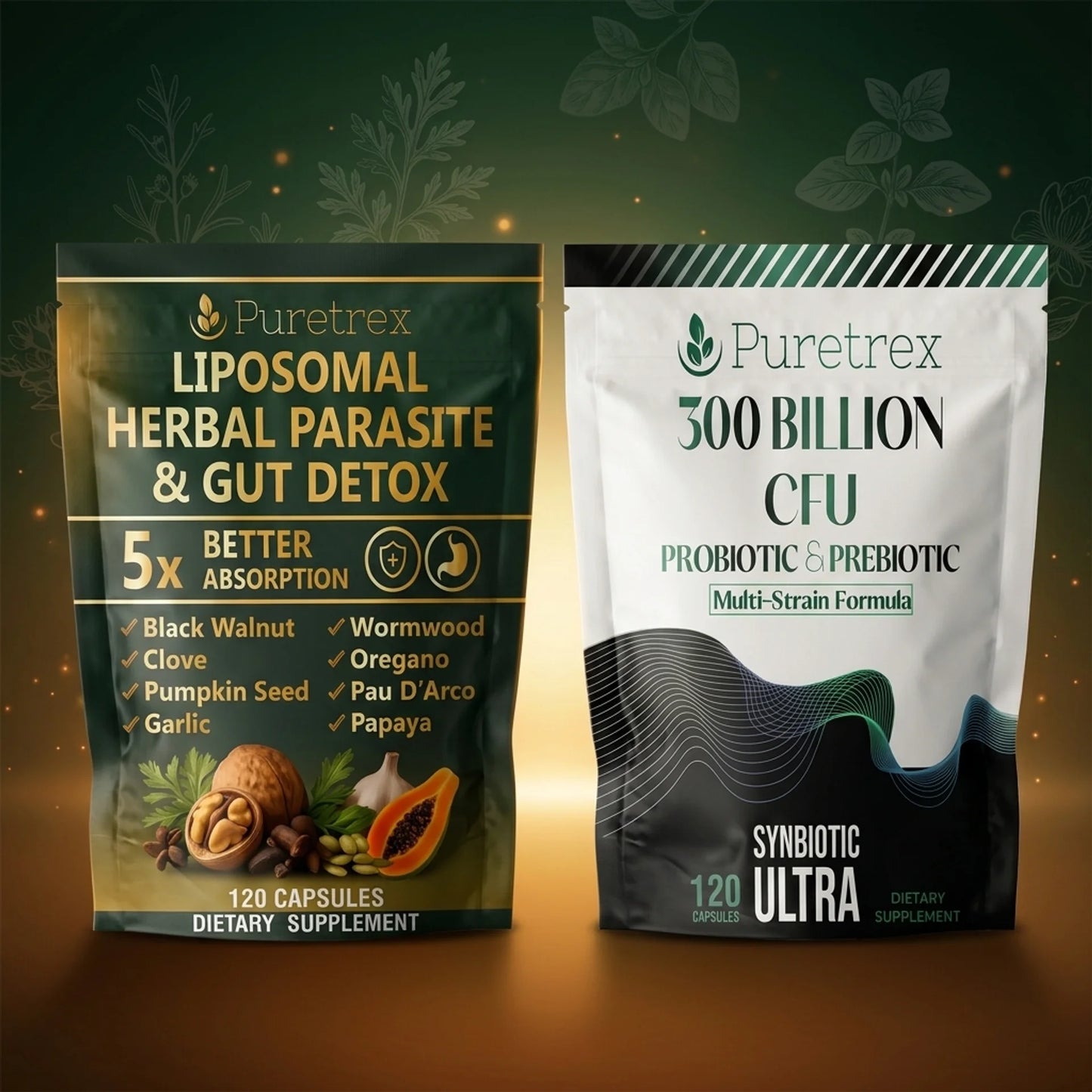 Gut Reset Protocol — Herbal Cleanse Capsules + 300 Billion CFU Probiotic