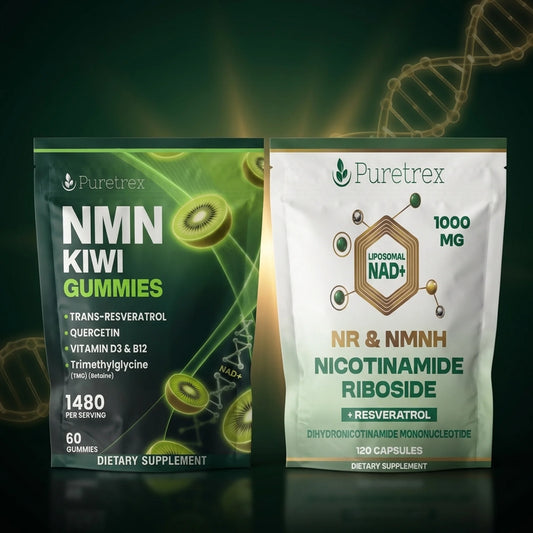 Longevity NAD+ Stack — NMN Gummies + NAD+/NR/NMNH Complex Capsules | Puretrex