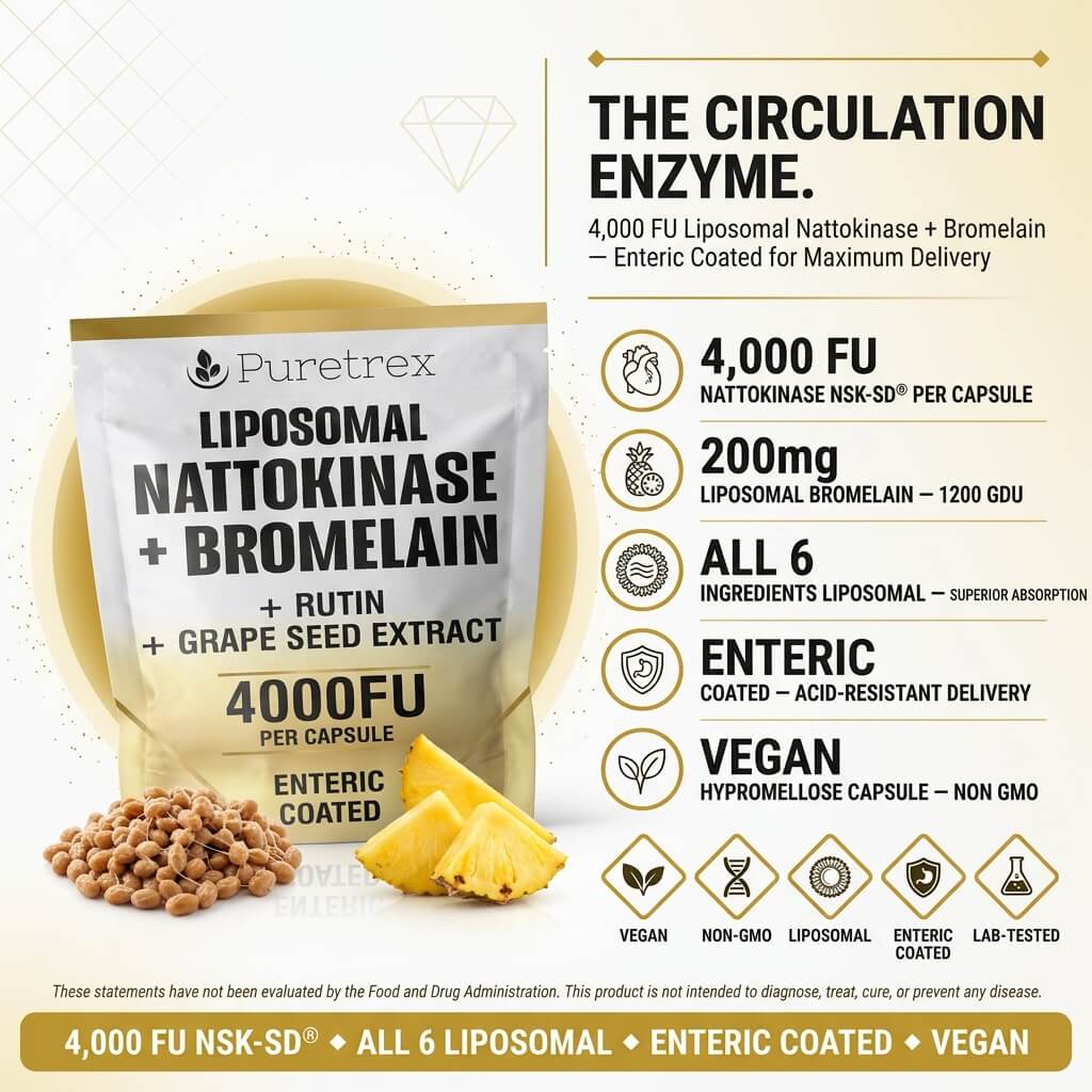 Liposomal Nattokinase 4000FU + Bromelain – Circulation & Heart Support