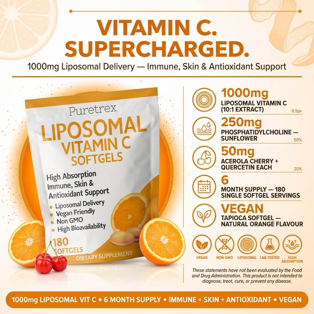 Liposomal Vitamin C Softgels – 1000mg High Absorption Formula