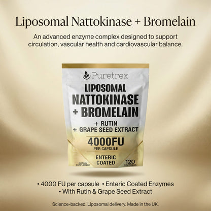 Liposomal Nattokinase 4000FU + Bromelain - supplement facts and ingredients