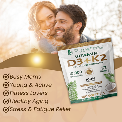 D3 + K2 Softgels with Coconut Oil – Premium Dietary Supplement
