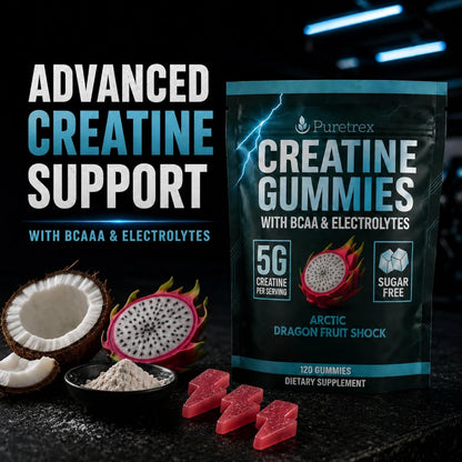 Creatine Gummies 5g + BCAA & Electrolytes – Arctic Dragon Fruit Shock