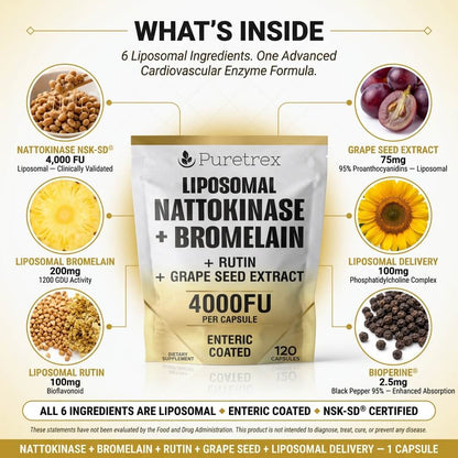 Liposomal Nattokinase 4000FU + Bromelain – Circulation & Heart Support
