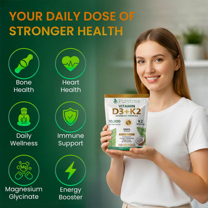 D3 + K2 Softgels with Coconut Oil – Premium Dietary Supplement