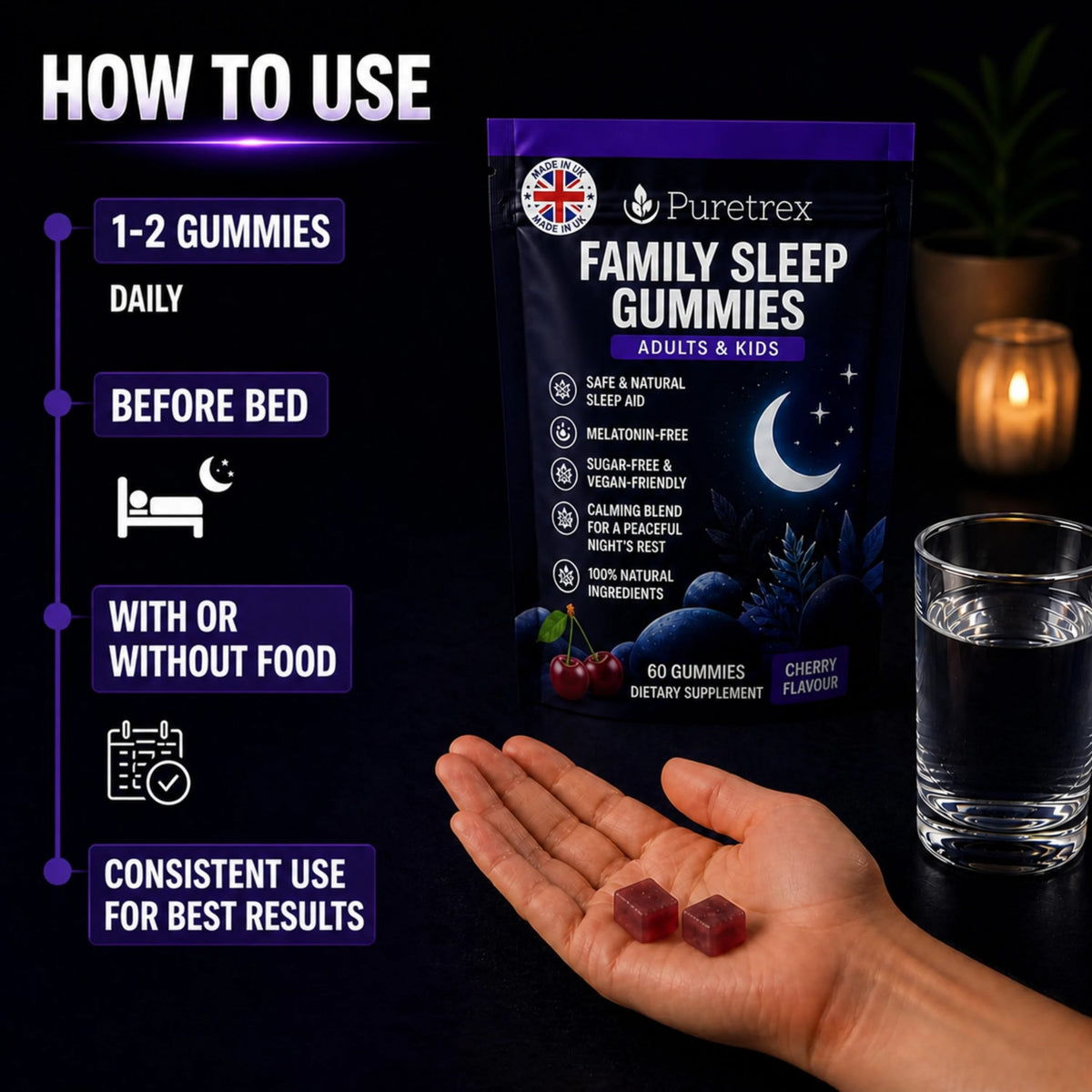 Family Sleep Gummies – for Adults & Kids (4+)
