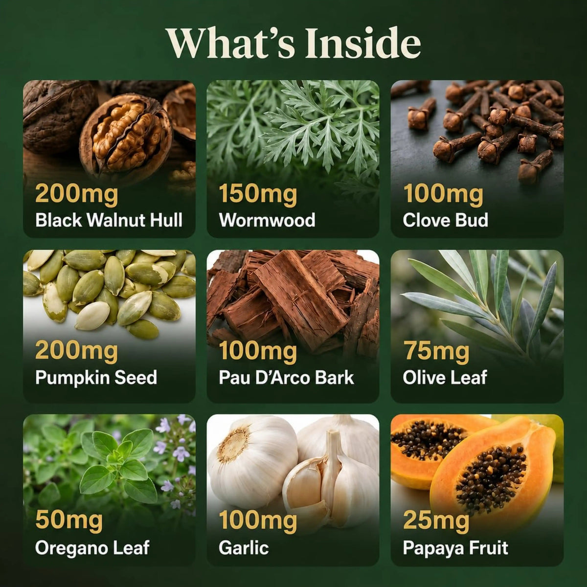 Wormwood, Black Walnut & Clove