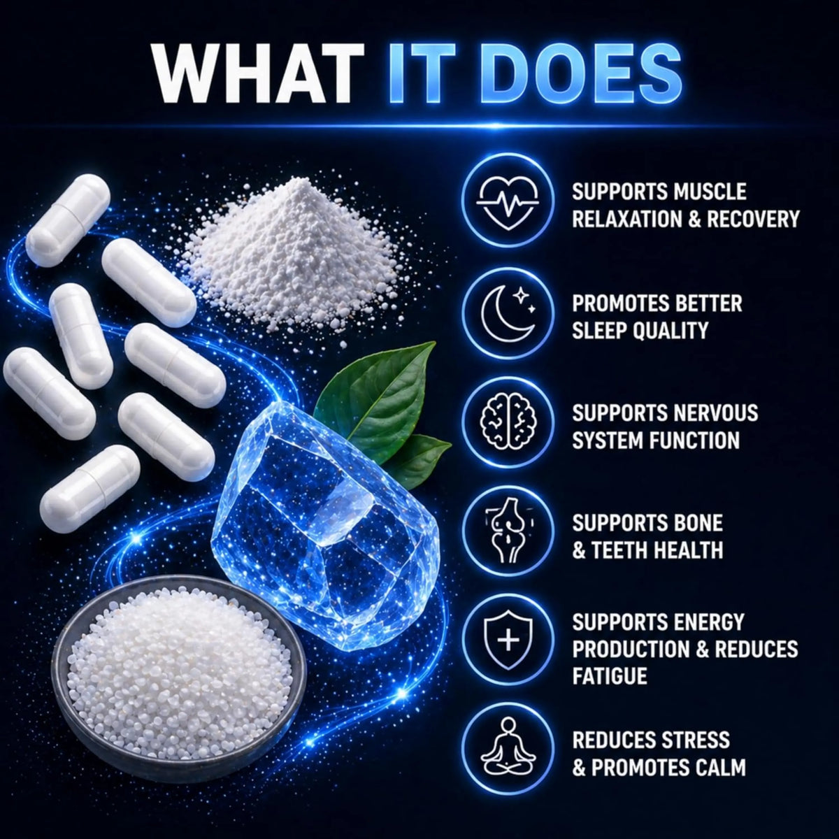 Magnesium Glycinate Complex – 6 Forms + Vitamin B6, Zinc & BioPerine®
