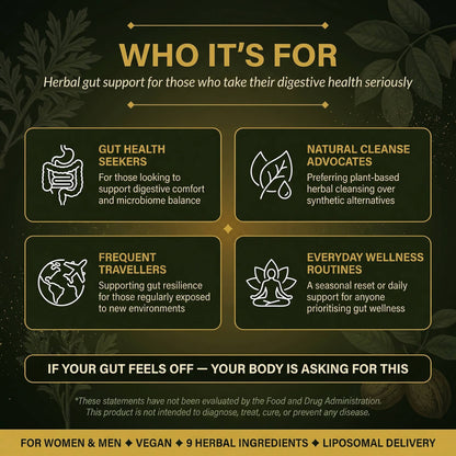 Liposomal Herbal Gut Cleanse Capsules – Black Walnut, Wormwood & Oregano