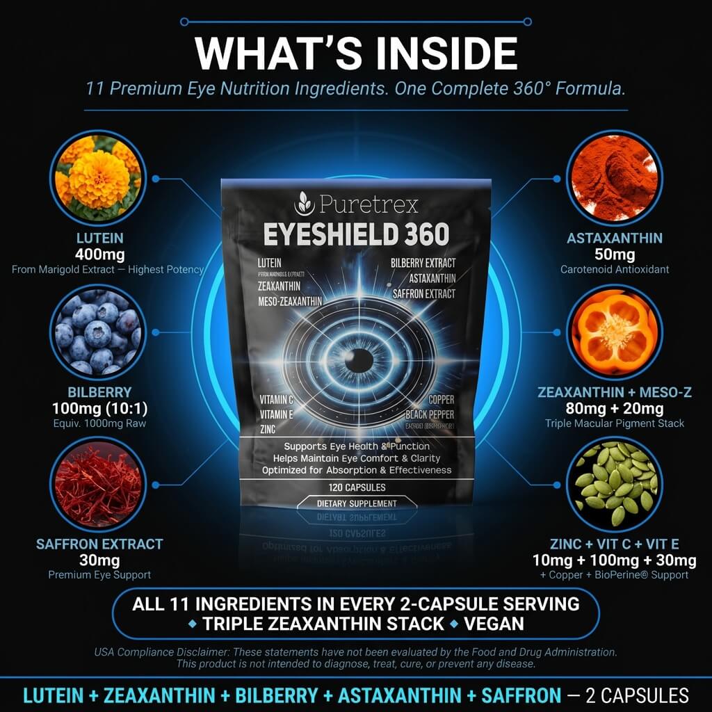 Eyeshield 360 Vision Support – Lutein, Zeaxanthin, Bilberry & Astaxanthin