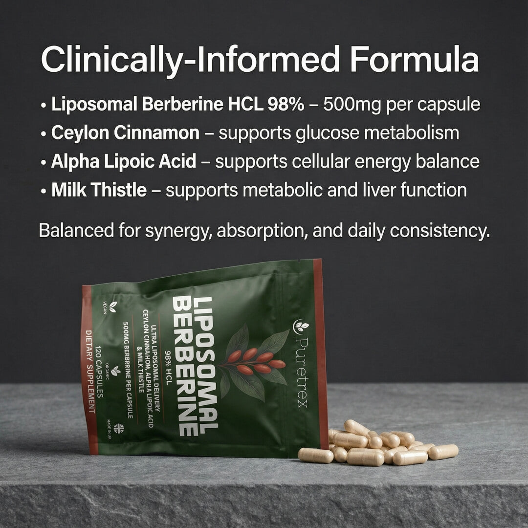Liposomal Berberine 98% HCL 500mg + Ceylon Cinnamon, ALA, Milk Thistle - product image 4 by PURETREX
