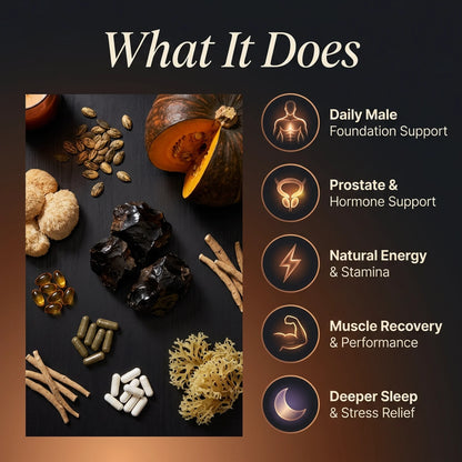 Men's Daily Foundation Stack — Pumpkin Seed Oil/Saw Palmetto + Shilajit + Magnesium Glycinate