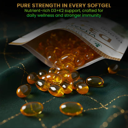 D3 + K2 Softgels with Coconut Oil – Premium Dietary Supplement