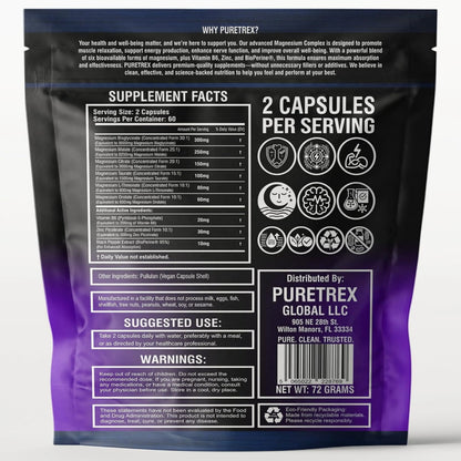 Magnesium Glycinate Complex – 6 Forms + Vitamin B6, Zinc & BioPerine®
