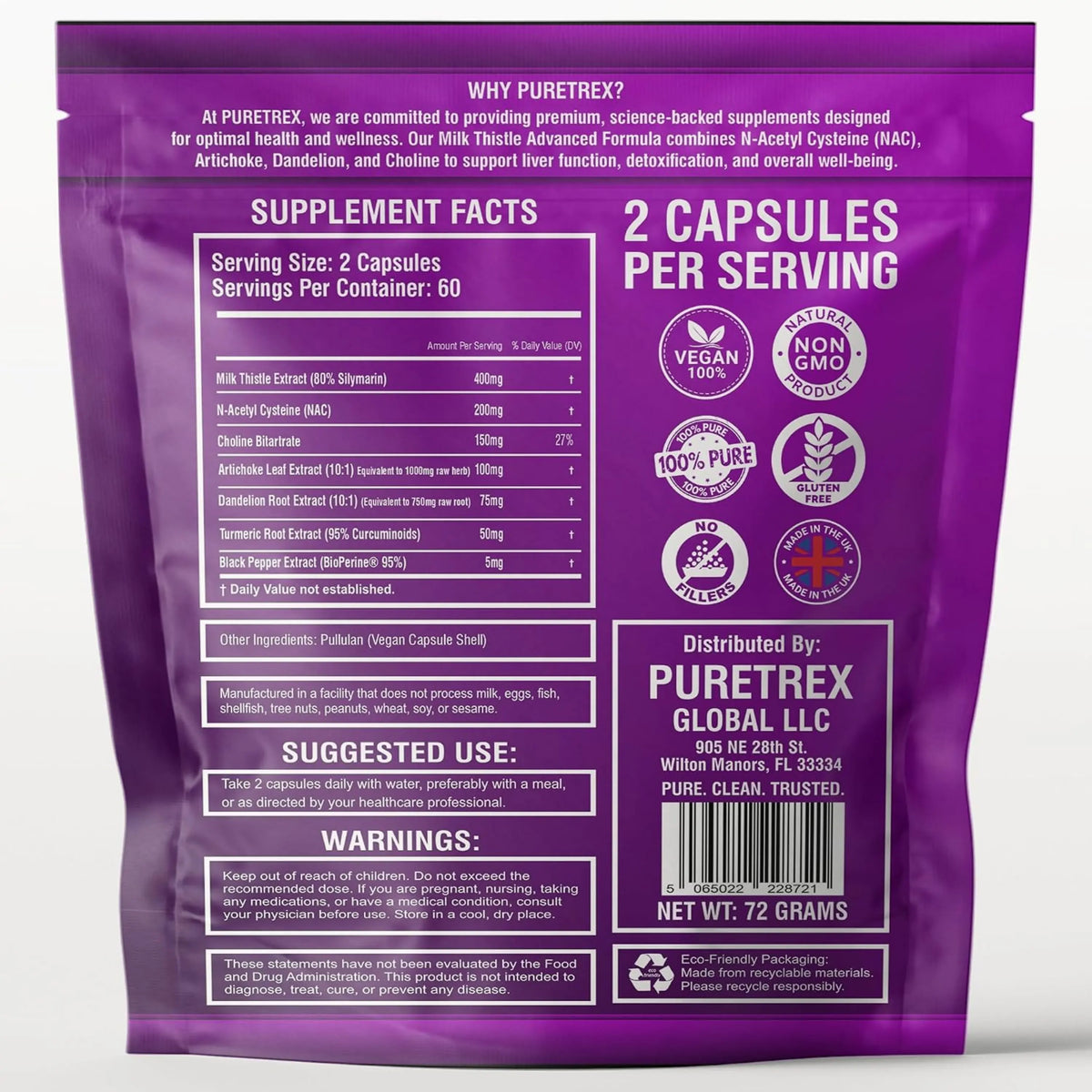 Milk Thistle Capsules 8000mg – 80% Silymarin + NAC, Artichoke, Choline | Liver Support