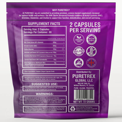 Milk Thistle Capsules 8000mg – 80% Silymarin + NAC, Artichoke, Choline | Liver Support