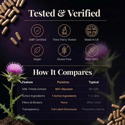 Milk Thistle Capsules 8000mg – 80% Silymarin + NAC, Artichoke, Choline | Liver Support