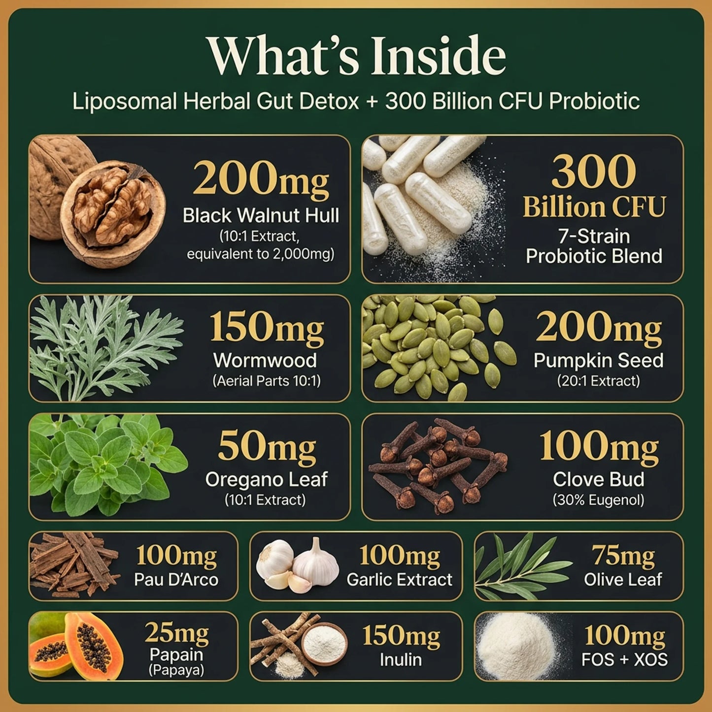 Gut Reset Protocol — Herbal Cleanse Capsules + 300 Billion CFU Probiotic