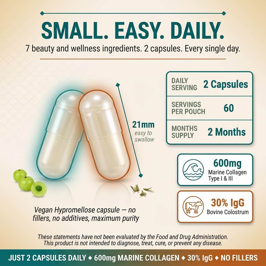 Wild Marine Collagen Peptides + Bovine Colostrum – Hyaluronic Acid & BioPerine®