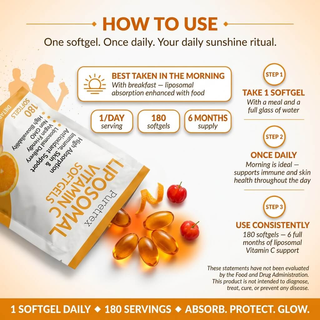Liposomal Vitamin C Softgels – 1000mg High Absorption Formula