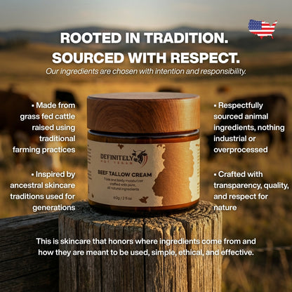 Beef Tallow Face & Body Cream with Collagen, Manuka Honey & Emu Oil