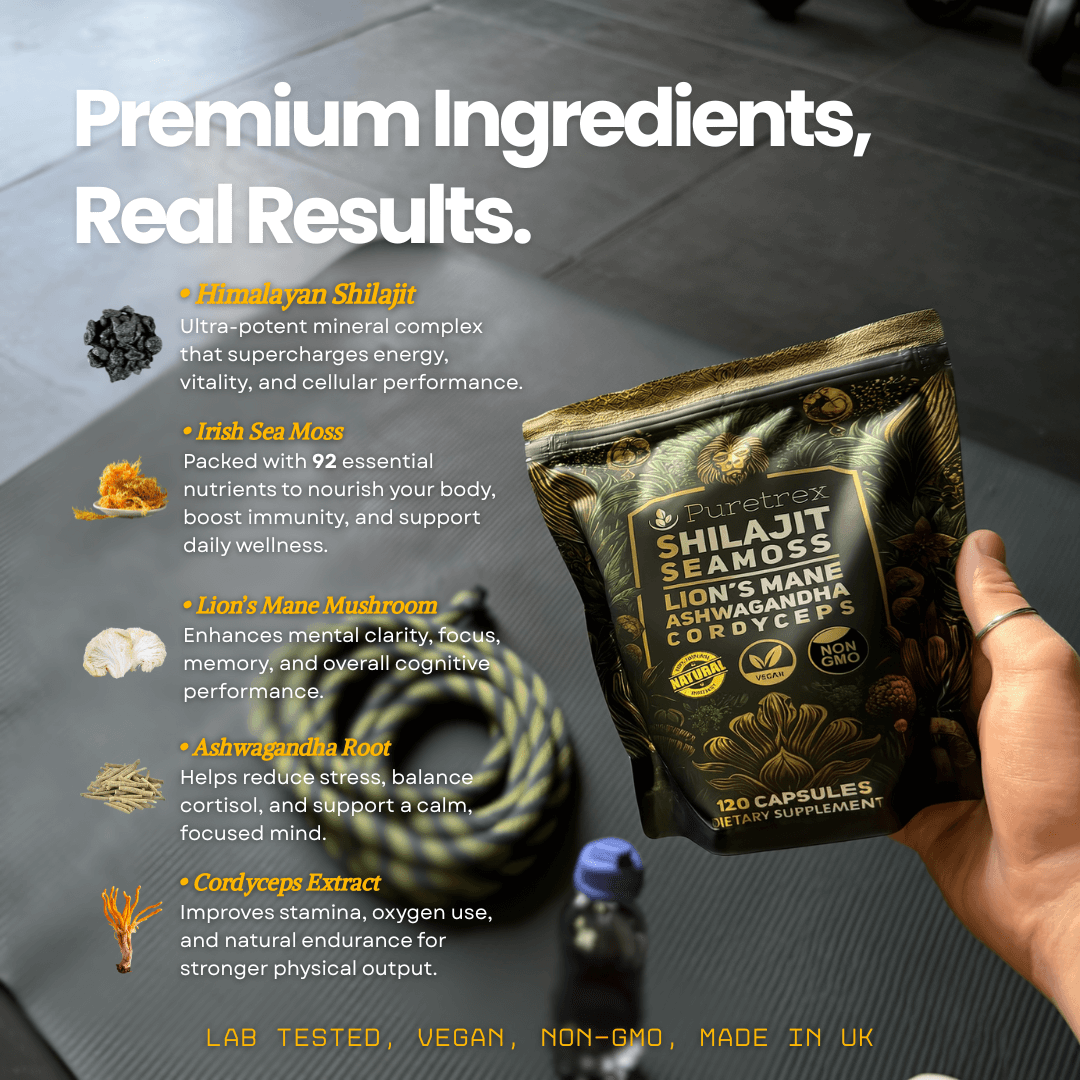 Shilajit with Sea Moss, Lion's Mane, Ashwagandha & Cordyceps