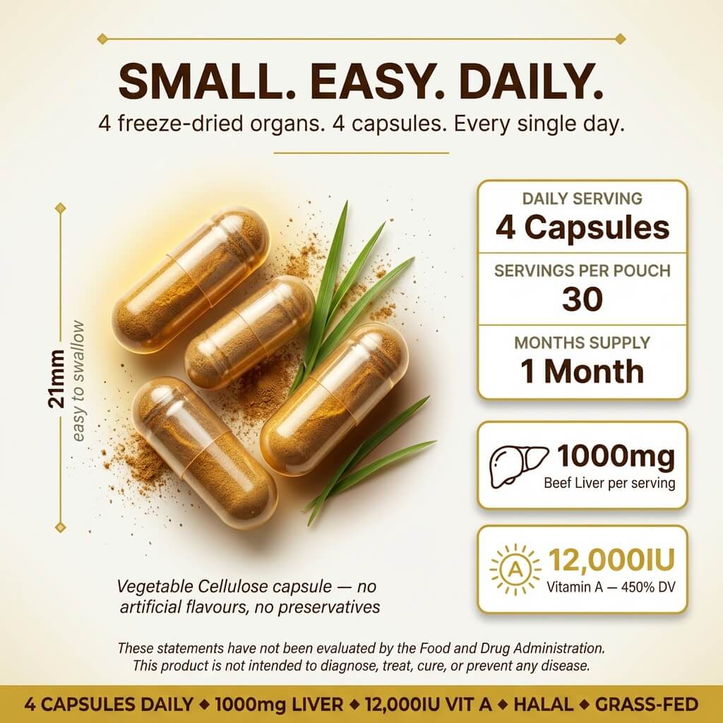 Grass-Fed Beef Organs Complex – Liver, Heart, Kidney & Spleen