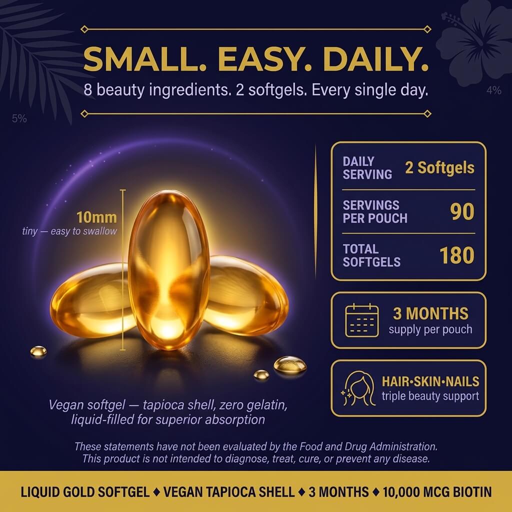 Biotin Beauty Complex 10,000µg – Keratin, Hyaluronic Acid & Bamboo Extract