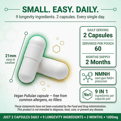 NMNH Ultra Complex Capsules – 1000mg NAD+ Support Formula