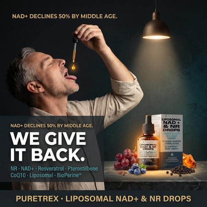 Liposomal NAD+ & NR Drops – Triple Action