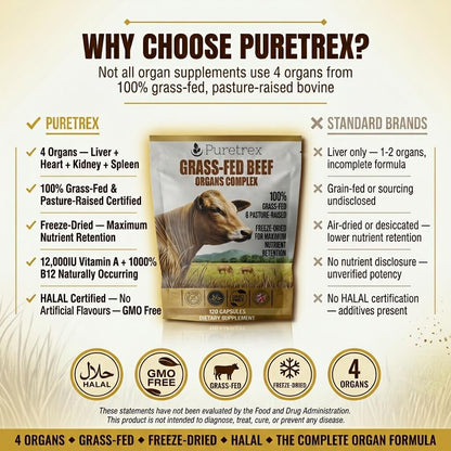 Grass-Fed Beef Organs Complex – Liver, Heart, Kidney & Spleen
