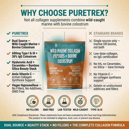 Wild Marine Collagen Peptides + Bovine Colostrum – Hyaluronic Acid & BioPerine®