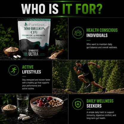 300 Billion CFU Probiotic & Prebiotic – Multi-Strain Synbiotic Ultra Formula