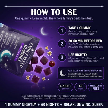 Family Sleep Gummies – for Adults & Kids (4+)