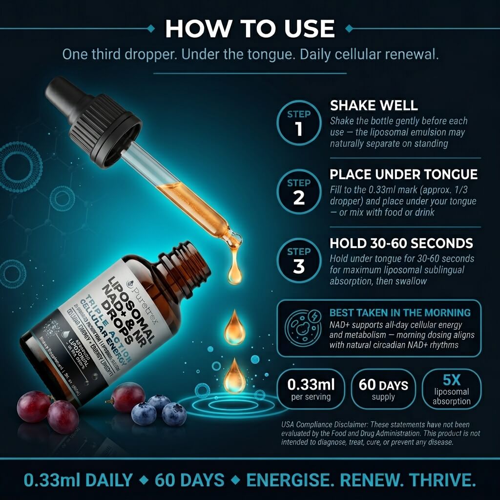 Liposomal NAD+ & NR Drops – Triple Action Cellular Energy with Enhanced Absorption