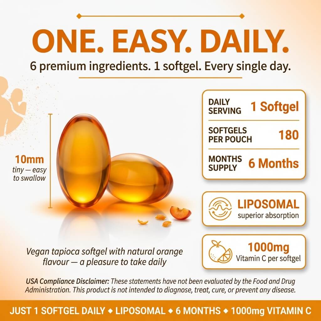 Liposomal Vitamin C Softgels – 1000mg High Absorption Formula