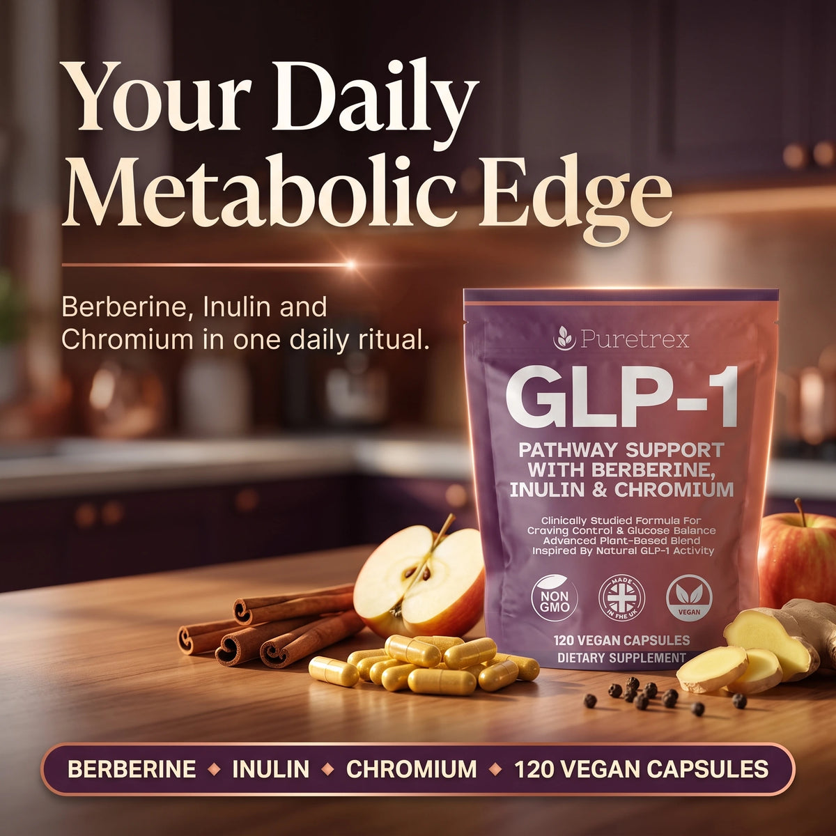GLP-1 Support Complex – Berberine, Inulin & Chromium Formula