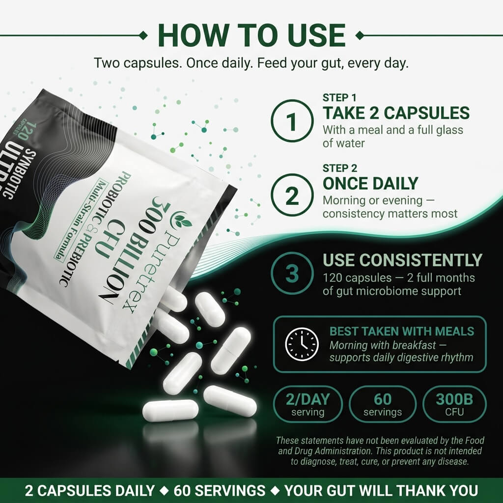 300 Billion CFU Probiotic & Prebiotic – Multi-Strain Synbiotic Ultra Formula