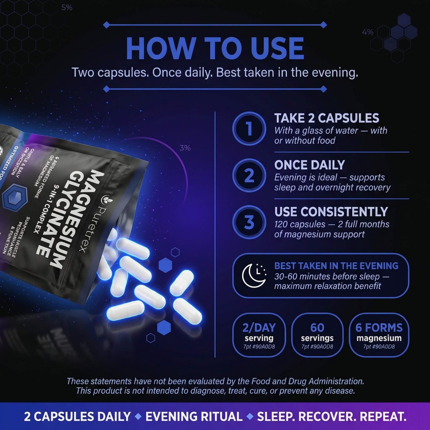 Magnesium Glycinate Complex – 6 Forms + Vitamin B6, Zinc & BioPerine®