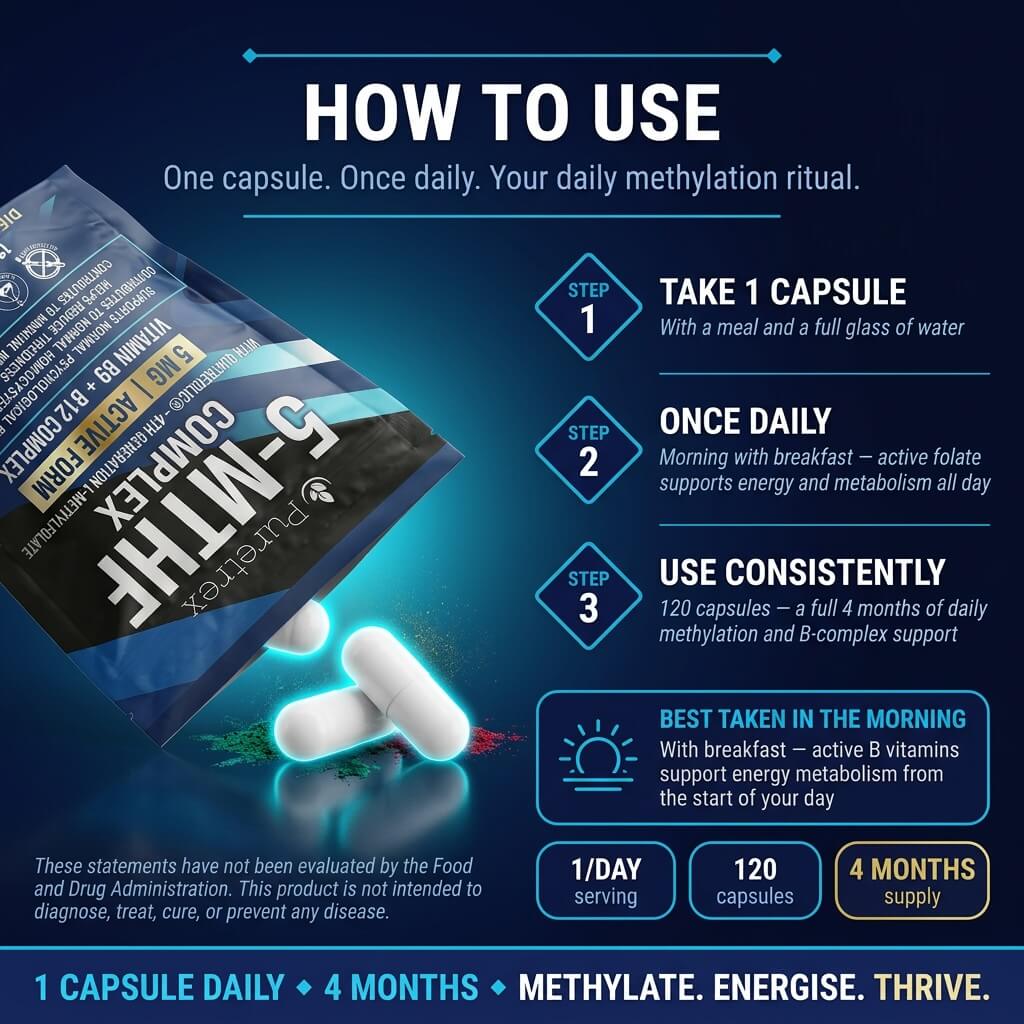 5-MTHF Complex with Quatrefolic® – Active Folate, Vitamin B9, B12 & Biotin