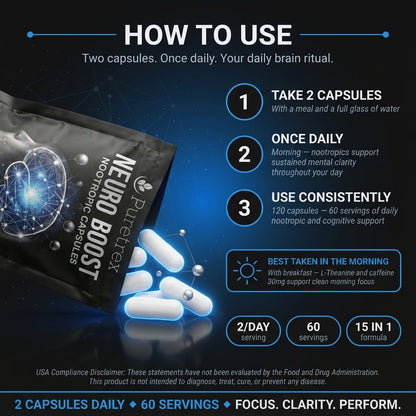 Neuro Boost Clarity Complex – Lion’s Mane & Botanical Blend Capsules