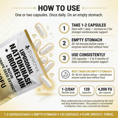 Liposomal Nattokinase 4000FU + Bromelain – Circulation & Heart Support