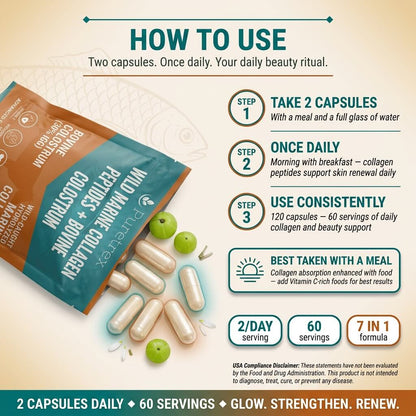Wild Marine Collagen Peptides + Bovine Colostrum – Hyaluronic Acid & BioPerine®